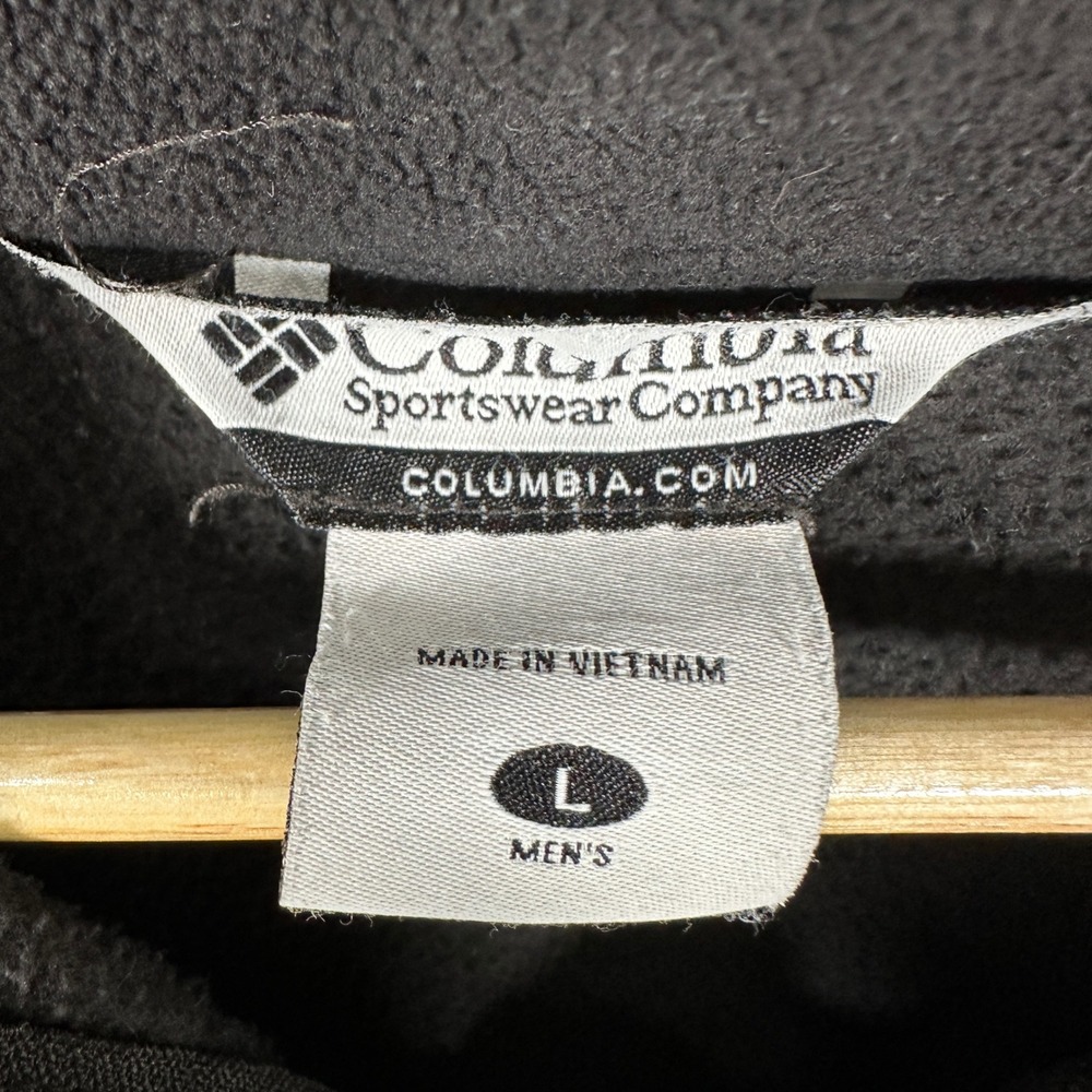 Columbia Fleece Jacket Mens Large Black‎ Full Zip Outdoor Hiking Midweight L - Picture 2 of 5